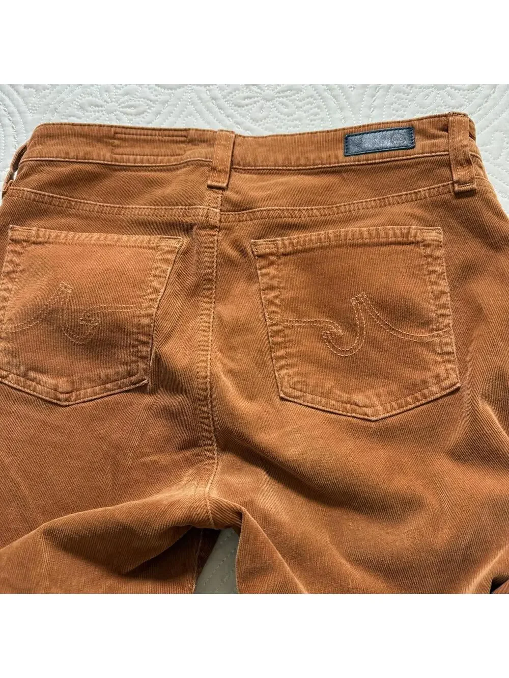 AG Adriano Goldschmied Mari HighRise Straight SZ 29R Brown Corduroy Luxury Pants